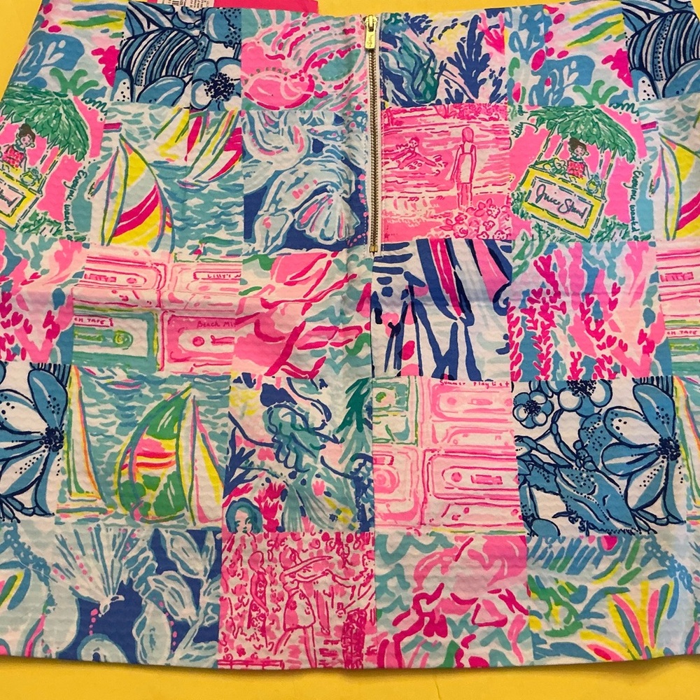 NWT Lilly Pulitzer Marigold skort Pop Up Summer Remix Patch sz 12 - Picture 4 of 6